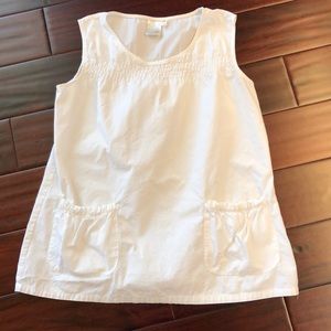 White tank top with smocking and pockets